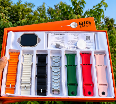 Smart Watch Ultra 7-in-1 Set  Fitness Smartwatch with 7 Interchangeable Straps for Men & Women