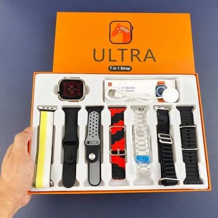 Smart Watch Ultra 7-in-1 Set – Fitness Smartwatch with 7 Interchangeable Straps for Men & Women
