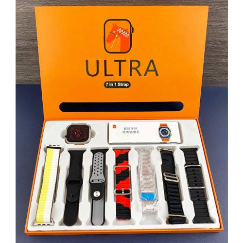 Smart Watch Ultra 7-in-1 Set – Fitness Smartwatch with 7 Interchangeable Straps for Men & Women